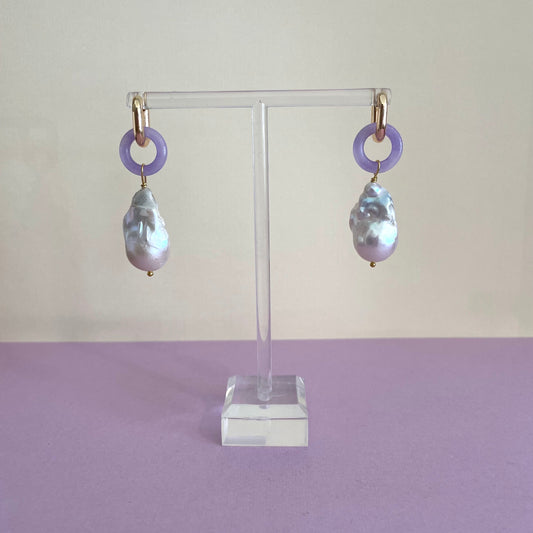 Amethyst Baroque Earrings