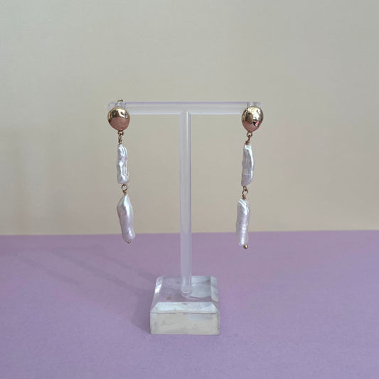 Double Drop Pearl Earrings