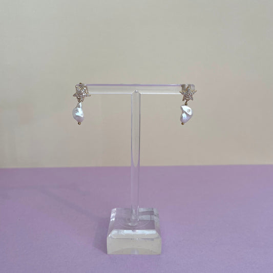 Pearl Star Earrings