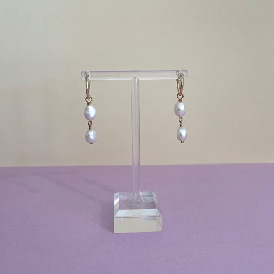 Double Drop Pearl Huggies