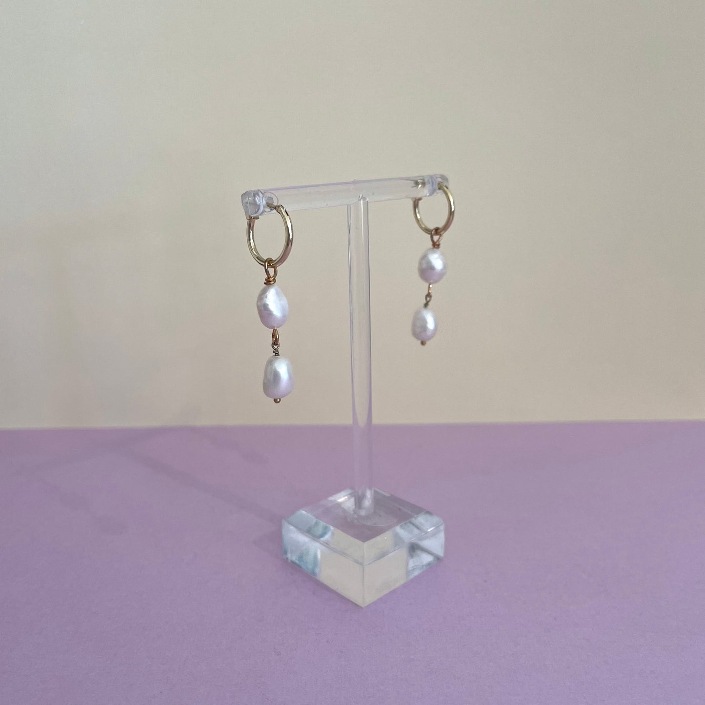 Double Drop Pearl Huggies