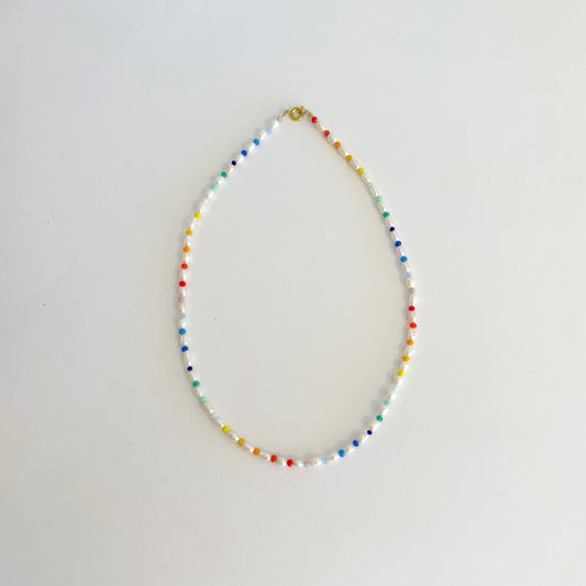 Rainbow Pearl Necklace