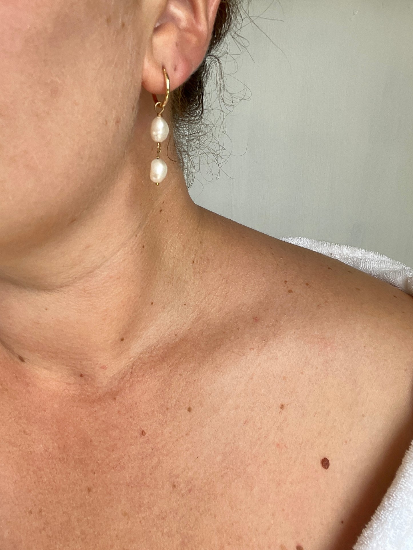 Double Drop Pearl Huggies