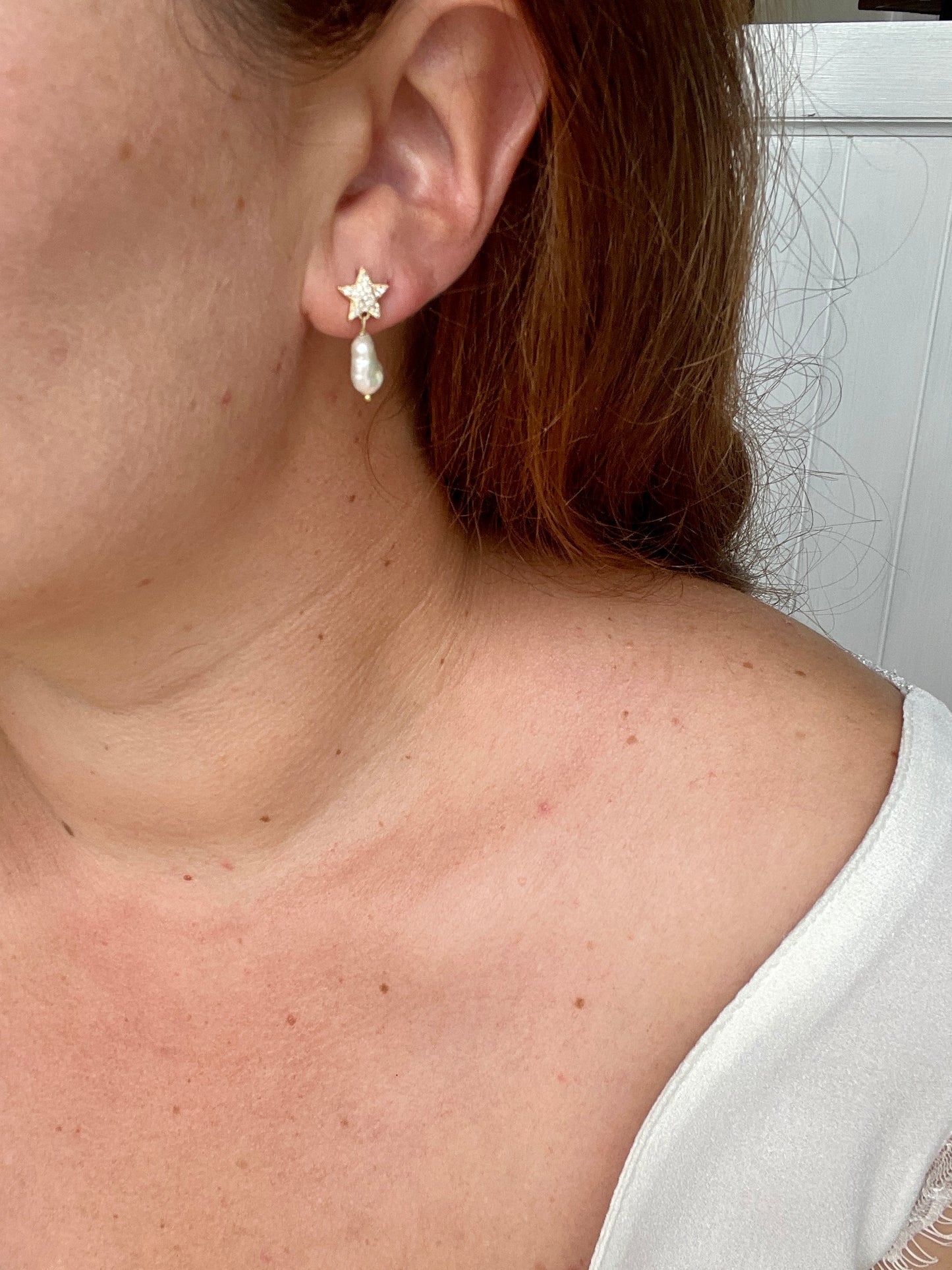 Pearl Star Earrings