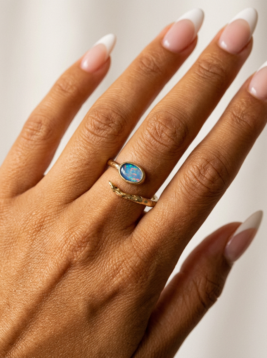 Opal Snake Ring