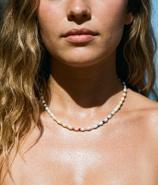 Rainbow Pearl Necklace