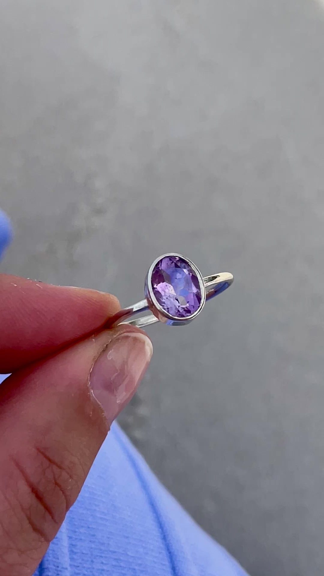 Sterling silver deals and amethyst ring