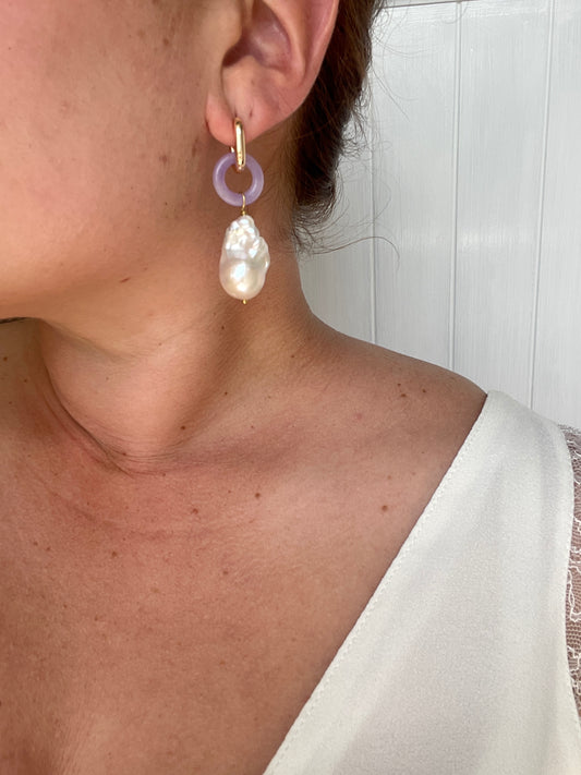 Amethyst Baroque Earrings