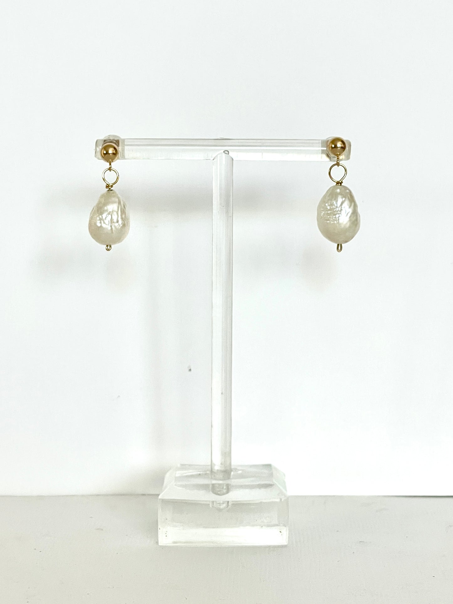 Baroque Pearl Studs Solid Gold