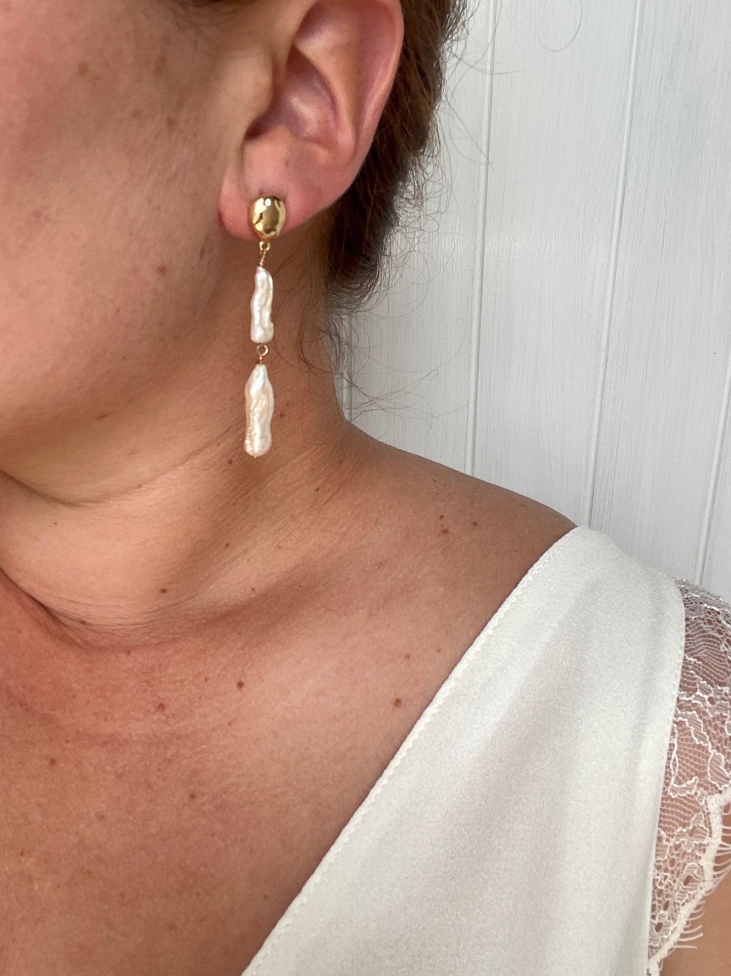 Double Drop Pearl Earrings